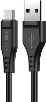 Kabel Acefast C3-04 USB do Type-C 3A 1.2 m TPE Złącza TPE Czarny (AFC3-04B)