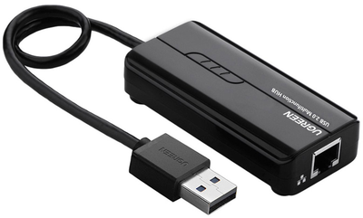 USB-хаб Ugreen USB 3.0 Type A-3xUSB 2.0 + RJ45 1000M Ethernet Чорний (6957303822645)