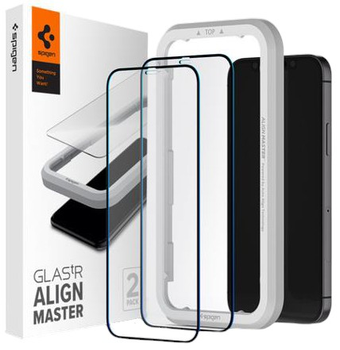 Захисне скло Spigen tR ALM FC 2Pack для Apple iPhone 12/12 Pro Black (AGL01802)