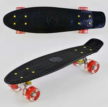 Скейт Пенні борд Best Board, чорний, світло, 0990 METR+