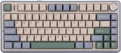 Клавиатура AULA F75 White-Green Игровая Безпроводная Механичиская. 2.4G/Bluetooth/Кабель RGB REAPER Свитчи