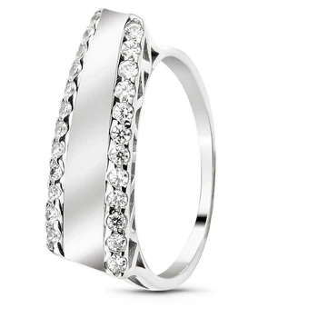 Серебряное кольцо с фианитами ФК052 ФК052 17.5р.