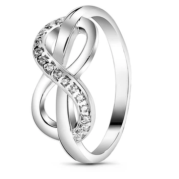 Серебряное кольцо с фианитами Бесконечность ФК196 15.5р.