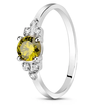 Серебряное кольцо с фианитом перидот Шато ТК2257ЦП 18.5р.