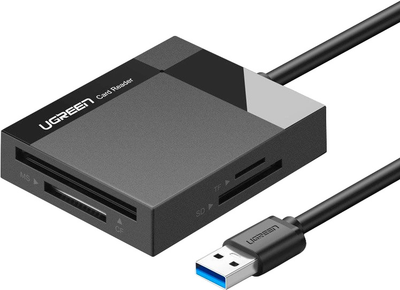 Czytnik kart Ugreen USB 3.0 SD micro-SD CF MS Black (6957303832316)