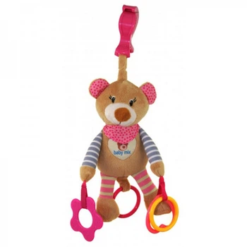 Подвеска Baby mix с вибрацией медведь розовая (33251)