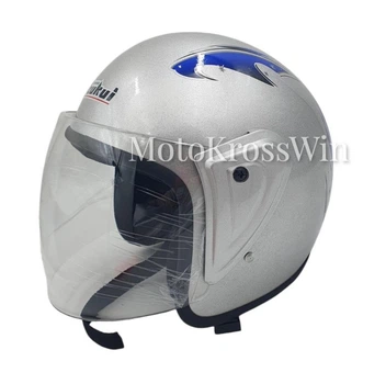 Мото шлем открытый для скутера и мотоцикла р.L-XL (59см-60см), серый