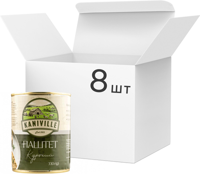 Упаковка мясного паштета Kaniville с курицей 330 г х 8 шт (4820255191164)