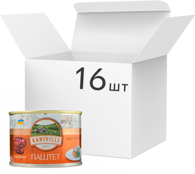 Упаковка мясного паштета Kaniville с печенью 185 г х 16 шт (4820255191324)