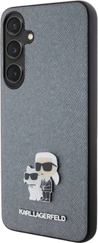 Etui Karl Lagerfeld Saffiano Karl&Choupette Metal Pin na Samsung Galaxy S24 Grey (3666339242053)