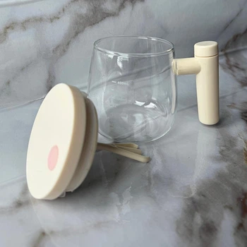 Автоматична стильна чашка-мішалка для холодних та гарячих напоїв ELECTRIC MIXING CUP (біла, на батарейках)