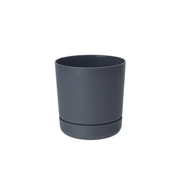 Горщик для квітів Form-Plastic SATINA круглий з підставкою 5,2 л 20 х 22 см, Колір Антрацит