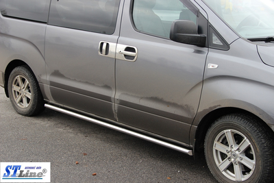 Боковые пороги подножки труба на Hyundai H1 07-18 d60х1,6мм Хендай Х1 ST5298