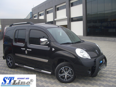 Бічні пороги підніжки труба з накладками для Renault Kangoo 07-13 d60х1,6мм Рено Кенго ST5942