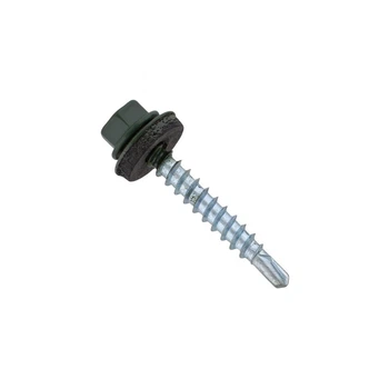 Саморез для кровли со сверлом DIN7504K 4,8х19 RAL6020 max=4,4 и шайбой TEX-H цинк (50шт.) [9T62R09T64819R6020] Metalvis