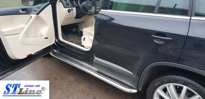 Бічні пороги підніжки майданчики для Volkswagen Tiguan 1 11-15 d60х1,6мм Фольксваген Тигуан ST6317