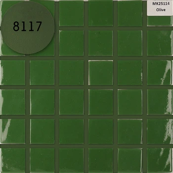Мозаика АкваМо оливковая MK25114 Olive 31.7х31.7 стеклянная для ванны, душевой,кухни за 1 ШТ