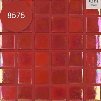 Мозаика Аквамо красная,перламутровая PL25321 Red 31.7х31.7 стеклянная для душевой,кухни,хамама,бассейна