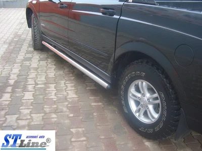 Боковые пороги подножки труба на SsangYong Actyon Sports 06-12 d60х1,6мм СангЙонг Актион Спортс ST6034
