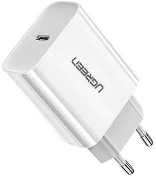 Мережевий зарядний пристрій Ugreen USB-C PD 3.0 QC 4.0 20 W White (6957303804610)