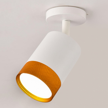 Светильник потолочный спот Light House SRS-19597 WT+GD с поворотным механизмом на одну лампу, цвет белый с золотом