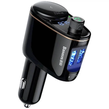 FM-Трансмітер адаптер автомобільний Baseus S-06 Car Bluetooth MP3 Player 3.4 A Black