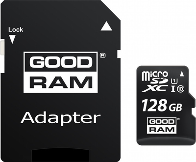 Карта памяти Goodram microSDXC 128GB сlass 10 UHS-I + адаптер SD (M1AA-1280R12)