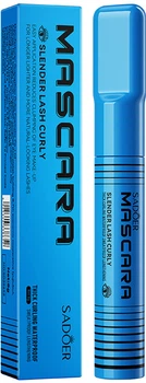 Тушь для ресниц Sadoer Waterproof Curling and lengthening Mascara Водостойкая с эффектом подкручивания и удлинения 8 г (6925346338652)