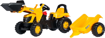 Gokart na pedały Berg Rolly Kid JCB z łyżką i przyczepą Żółty (4006485023837)