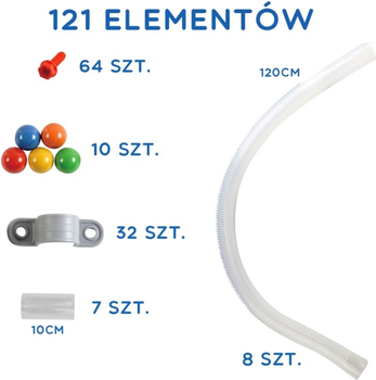 System rur do tablicy Masterkidz STEM 121 elementów (6955920014870)