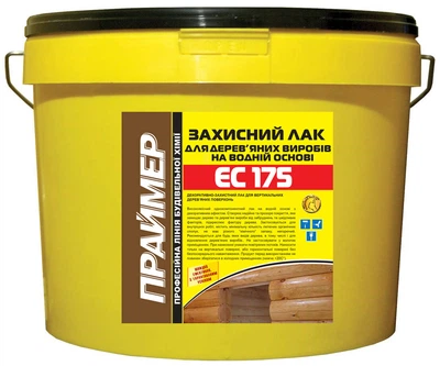 Лак для дерева и деревянных изделий на водной основе ПРАЙМЕР ЕС-175 10л матовый