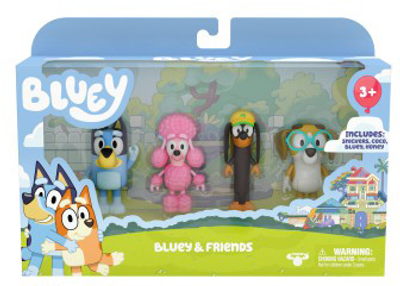 Zestaw Moose Bluey Przyjaciele 4 figurki Bluey + Snickers + Coco + Honey 6.4 cm (0630996130148)