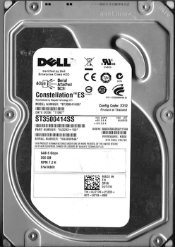 Жорсткий диск 500 ГБ Seagate (DELL) (для сервера, 3.5", 7200 об/хв, 16 МБ, SAS 2.0, ST3500414SS) Б/В