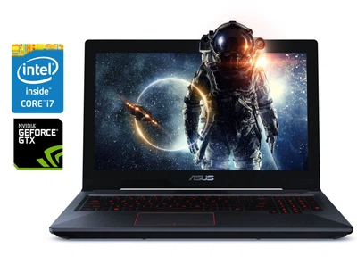 Игровой ноутбук Б-класс Asus FX503VM / 15.6" (1920x1080) IPS / Intel Core i7-7700HQ (4 (8) ядра по 2.8 - 3.8 GHz) / 16 GB DDR4 / 128 GB SSD M.2 + 1000 GB HDD / nVidia GeForce GTX 1060, 3 GB GDDR5, 192-bit / WebCam б/у