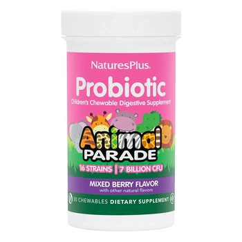 Детский пробиотик Natures Plus Animal Parade Probiotic, 30 жевательных таблеток - Ягоды