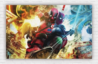 Паперовий плакат "Супергерої Марвел / Дедпул / Deadpool, Marvel Comics" 120х75см