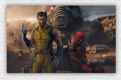 Паперовий плакат "Супергерої Марвел / Marvel. Дедпул / Deadpool. Росомаха / Wolverine. Comics" 120х75см