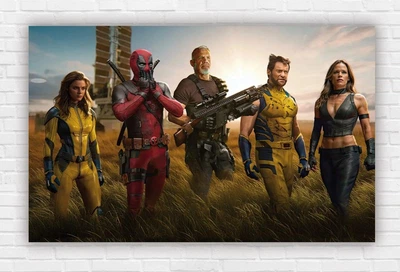 Паперовий плакат "Супергерої Марвел / Marvel. Deadpool / Дедпул, Росомаха, Кейбл, Електра" 120х75см