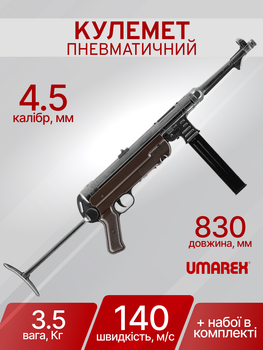 Пістолет-кулемет пневматичний Umarex Legends MP40 Blowback 4,5 мм Full Auto 5.8325X