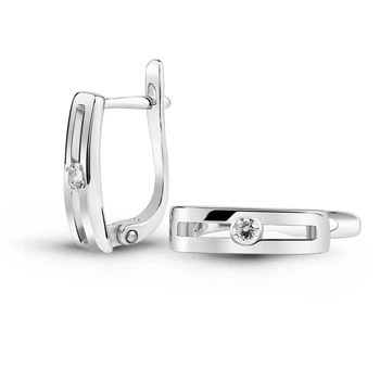 Серебряные серьги с фианитами С2102