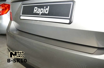 Накладка на бампер Skoda Rapid 2013- без загиба NataNiko B-SK10