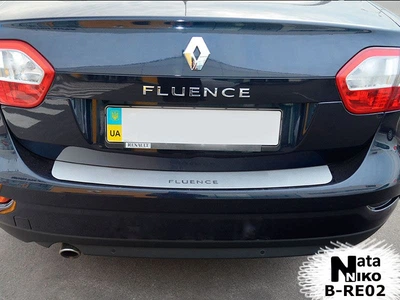 Накладка на бампер Renault Fluence 2010- без загиба NataNiko B-RE02