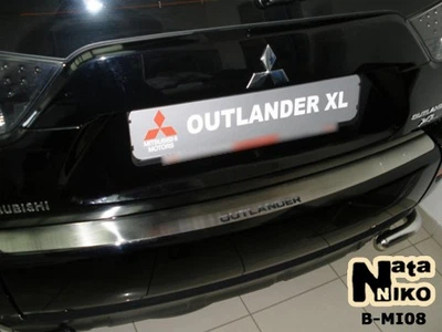 Накладка на бампер Mitsubishi Outlander II 2006- без загиба NataNiko B-MI08
