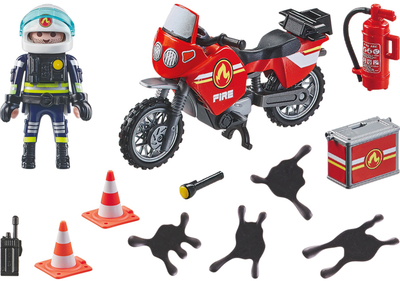 Klocki Playmobil Action Heroes Motocykl straży pożarnej na miejscu wypadku  21 szt. (4008789714664)