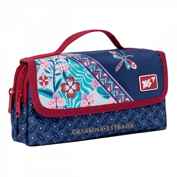 Пенал м'який YES PH-2-2 Catalina Estrada.Pattern , синій фіолетовий (533009)