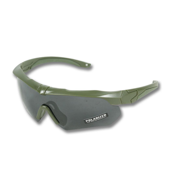 Тактичні окуляри Polarized uv400 C5 з 3 лінзами та Хакі оправа