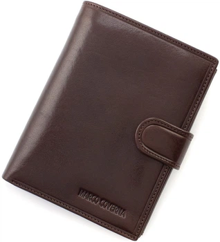 Шкіряне портмоне з кишенями для документів Marco Coverna BK010-807 Brown