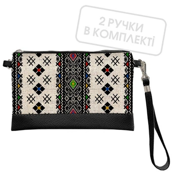 Клатч через плече Український орнамент із різнокольоровими елементами 25x15 см
