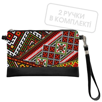 Клатч через плече Орнамент український (чорний) 25x15 см