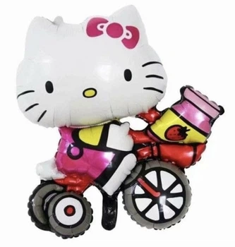 Фольгована кулька велика фігура Star Hello Kitty Кіті 66*58 см кольорова 8963